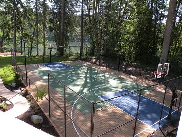 tennis court construction backyard basketball court installation portland oregon sw washington